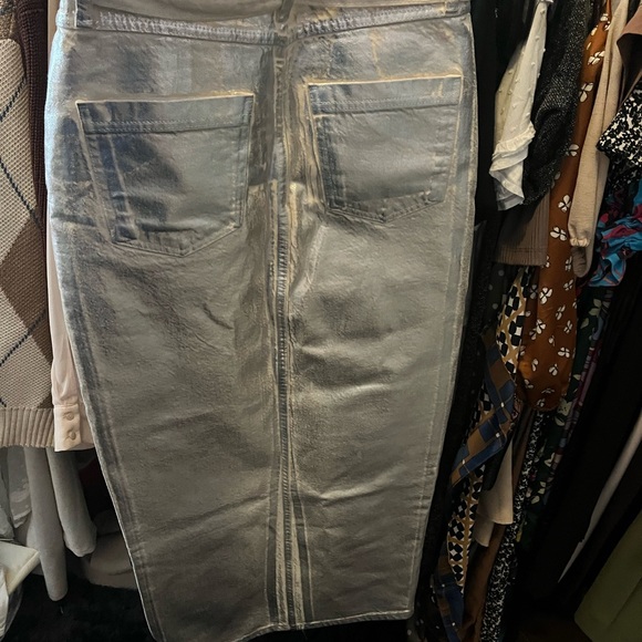 Metallic denim zara skirt - Picture 4 of 8
